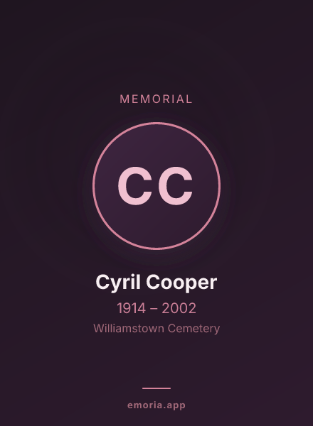Memorial portrait of Cyril Cooper