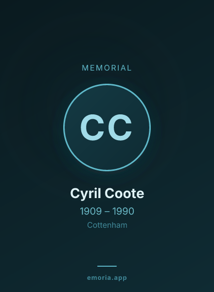 Memorial portrait of Cyril Coote
