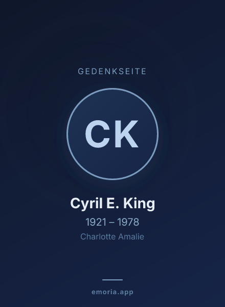 Gedenkportrait von Cyril E. King
