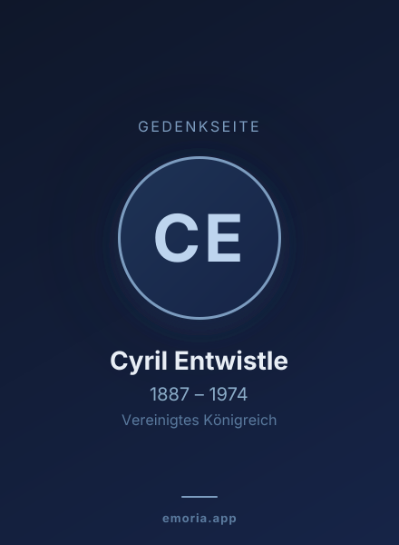 Gedenkportrait von Cyril Entwistle