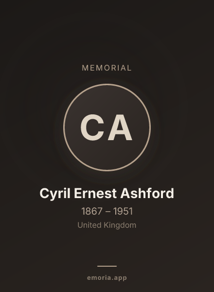 Memorial portrait of Cyril Ernest Ashford