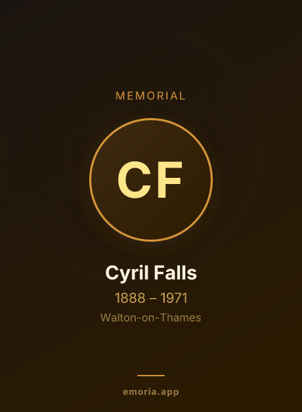 Memorial portrait of Cyril Falls