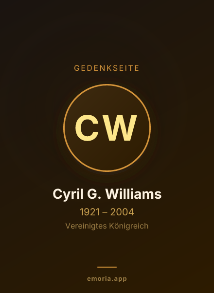 Gedenkportrait von Cyril G. Williams