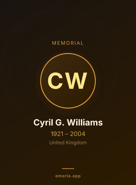 Memorial portrait of Cyril G. Williams