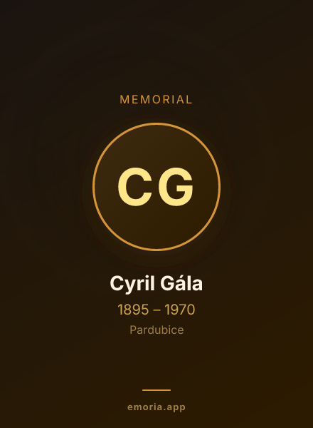 Memorial portrait of Cyril Gála