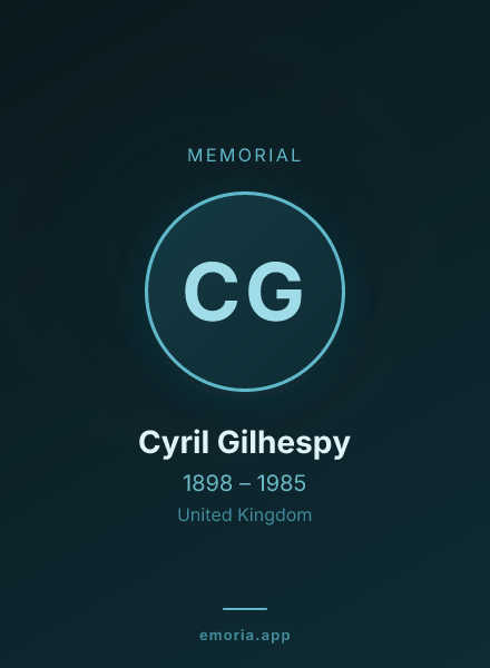 Memorial portrait of Cyril Gilhespy
