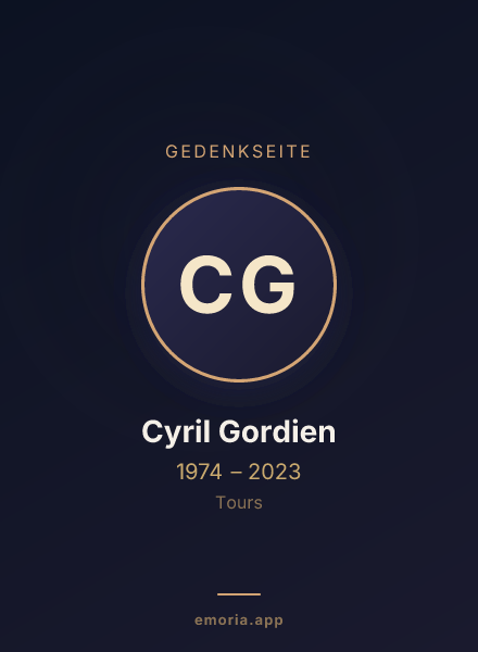 Gedenkportrait von Cyril Gordien