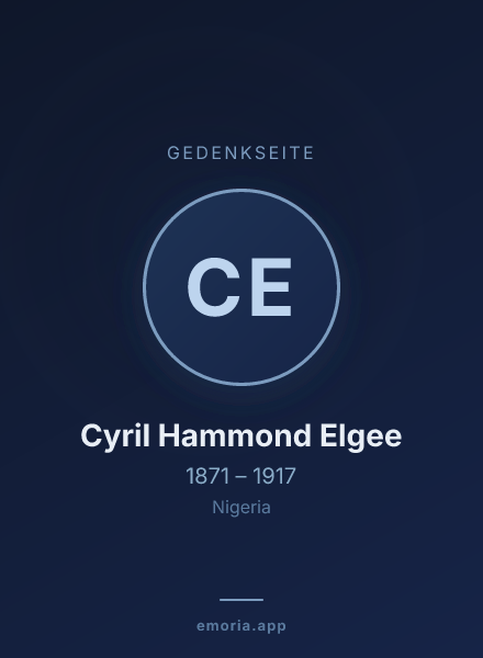 Gedenkportrait von Cyril Hammond Elgee