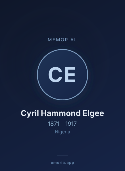 Memorial portrait of Cyril Hammond Elgee