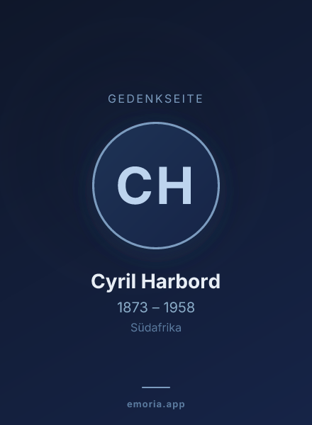 Gedenkportrait von Cyril Harbord
