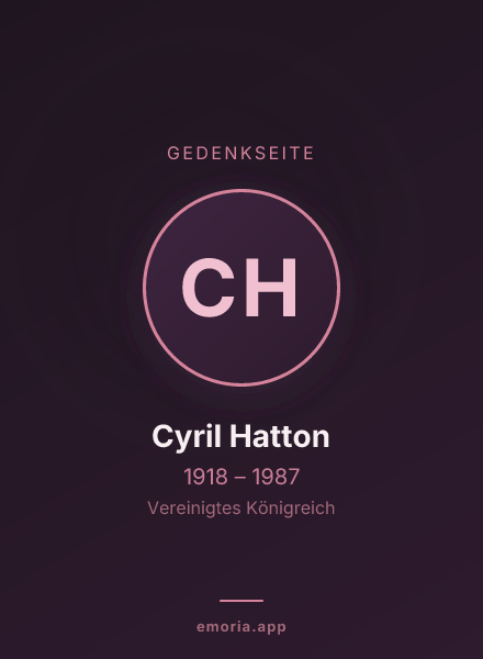 Gedenkportrait von Cyril Hatton