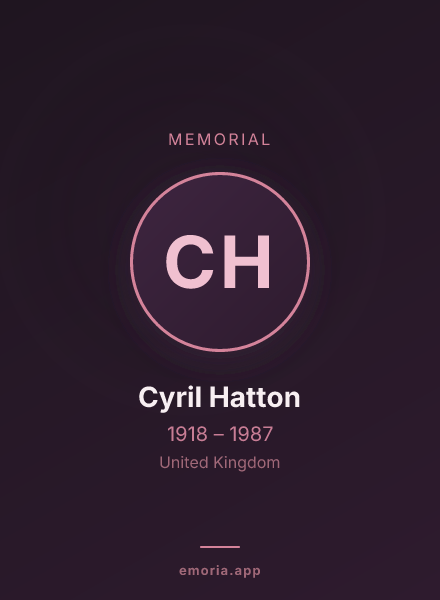 Memorial portrait of Cyril Hatton