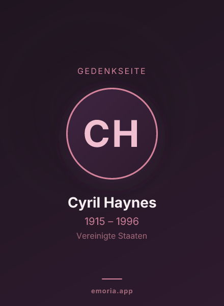 Gedenkportrait von Cyril Haynes
