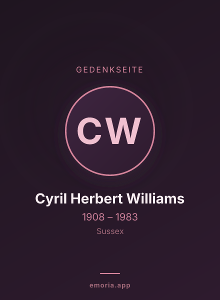 Gedenkportrait von Cyril Herbert Williams
