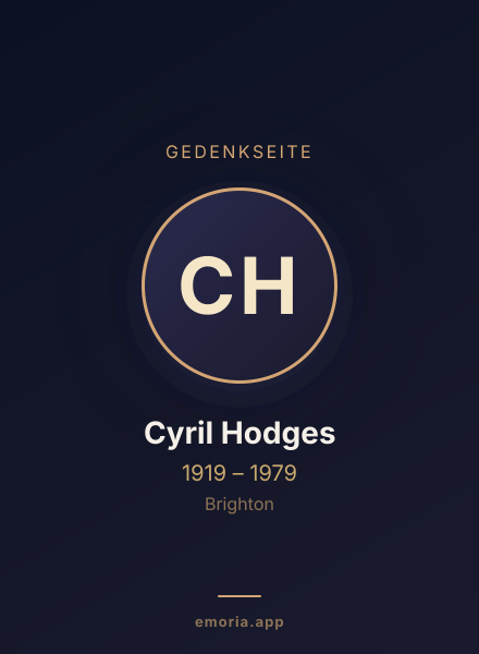 Gedenkportrait von Cyril Hodges
