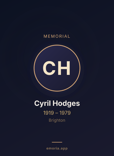 Memorial portrait of Cyril Hodges