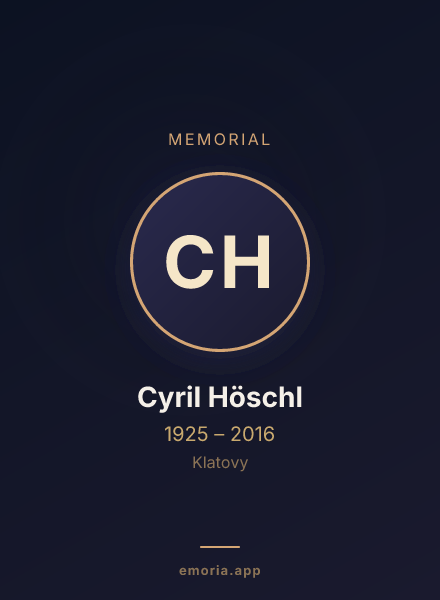 Memorial portrait of Cyril Höschl