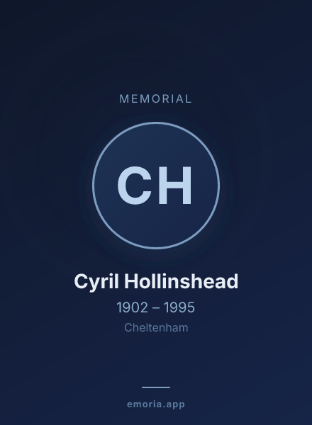Memorial portrait of Cyril Hollinshead