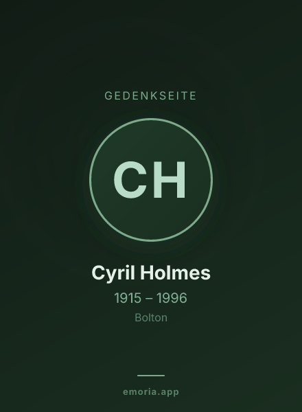 Gedenkportrait von Cyril Holmes