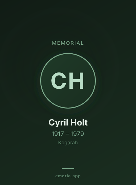 Memorial portrait of Cyril Holt
