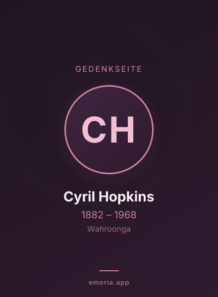 Gedenkportrait von Cyril Hopkins