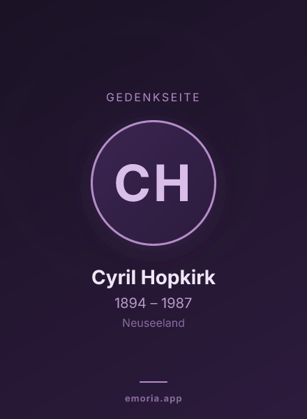 Gedenkportrait von Cyril Hopkirk