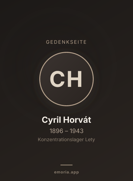 Gedenkportrait von Cyril Horvát