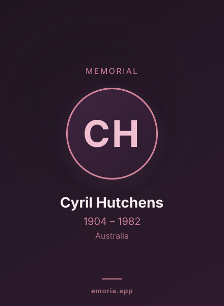 Memorial portrait of Cyril Hutchens