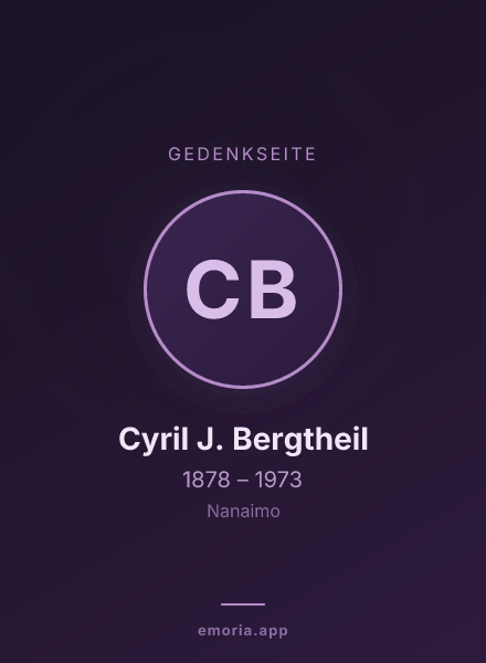 Gedenkportrait von Cyril J. Bergtheil