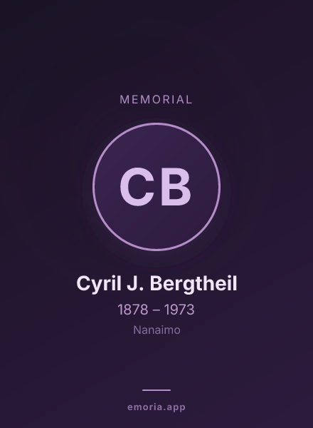 Memorial portrait of Cyril J. Bergtheil