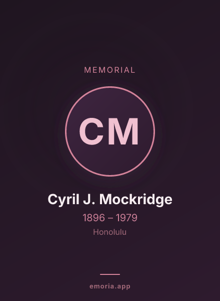 Memorial portrait of Cyril J. Mockridge