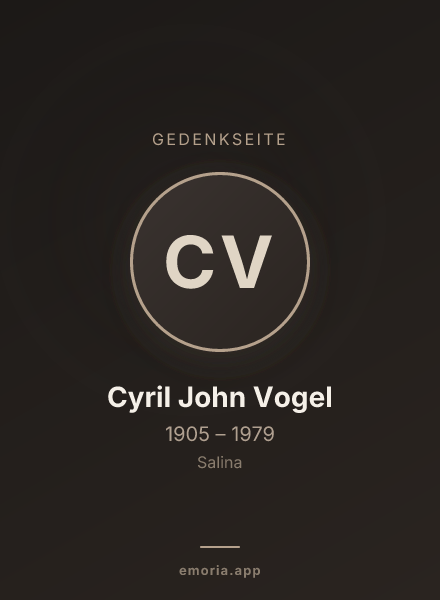 Gedenkportrait von Cyril John Vogel