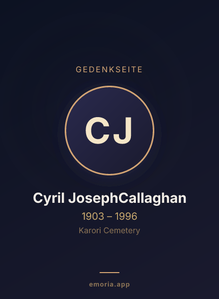 Gedenkportrait von Cyril JosephCallaghan