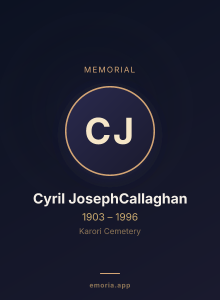 Memorial portrait of Cyril JosephCallaghan