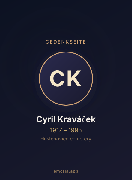 Gedenkportrait von Cyril Kraváček