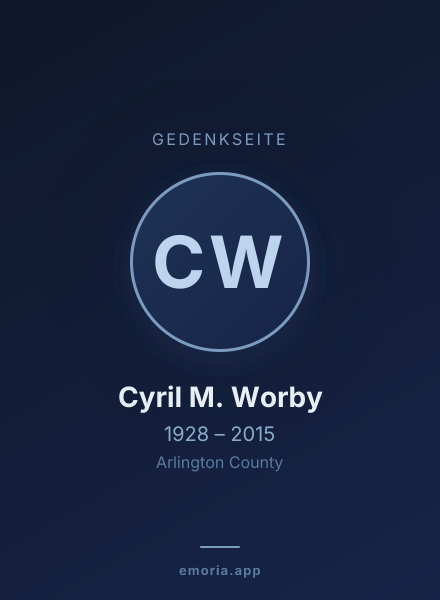 Gedenkportrait von Cyril M. Worby