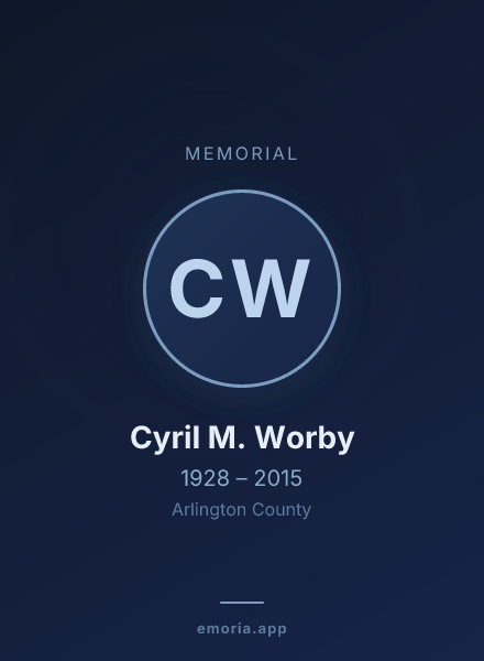 Memorial portrait of Cyril M. Worby