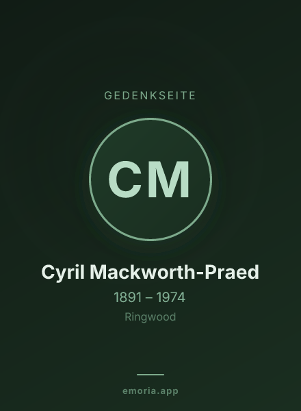 Gedenkportrait von Cyril Mackworth-Praed