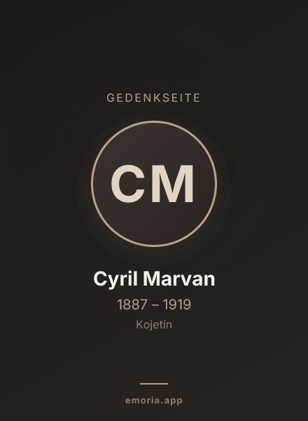 Gedenkportrait von Cyril Marvan
