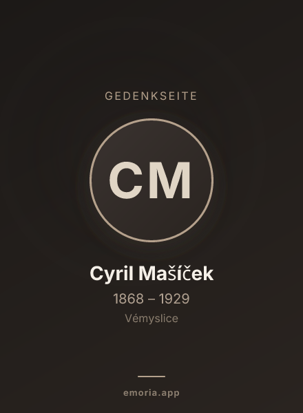 Gedenkportrait von Cyril Mašíček
