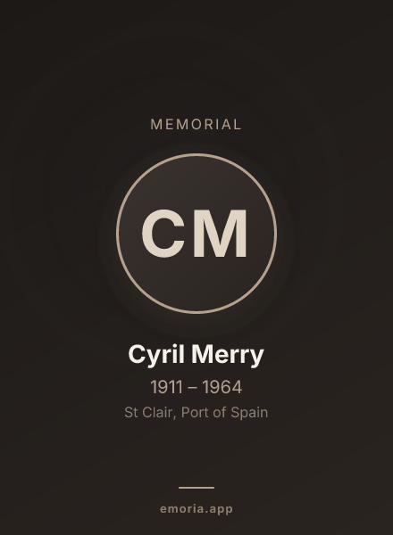 Memorial portrait of Cyril Merry