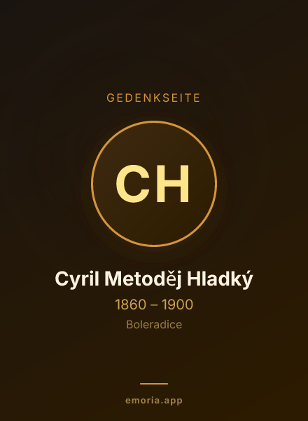 Gedenkportrait von Cyril Metoděj Hladký