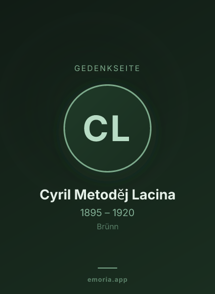 Gedenkportrait von Cyril Metoděj Lacina