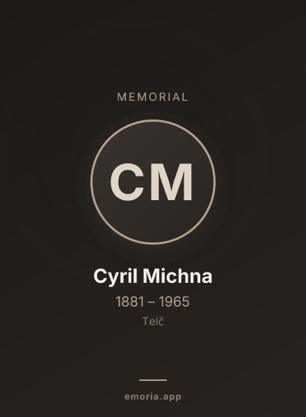 Memorial portrait of Cyril Michna