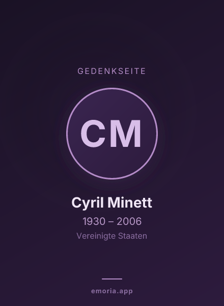 Gedenkportrait von Cyril Minett
