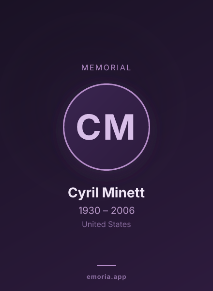Memorial portrait of Cyril Minett
