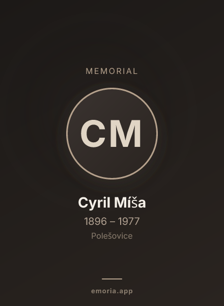 Memorial portrait of Cyril Míša