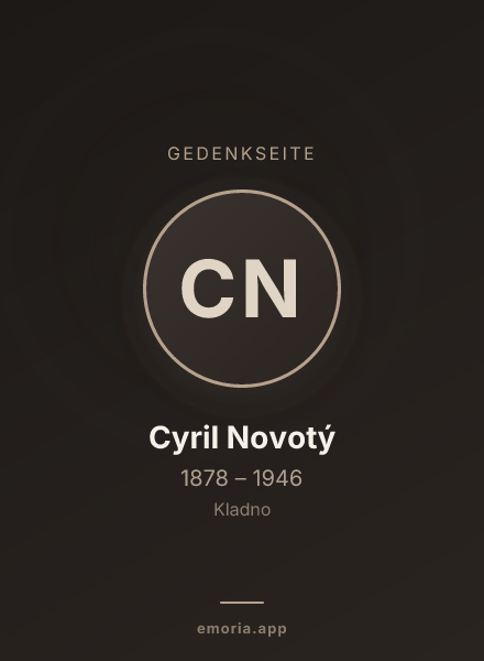 Gedenkportrait von Cyril Novotý