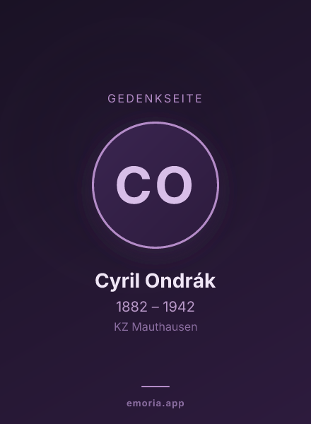 Gedenkportrait von Cyril Ondrák