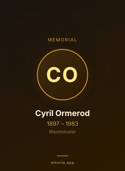 Memorial portrait of Cyril Ormerod